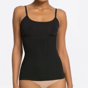Spanx Smooth Convertible Cami‎ Tank Top Black Womens Size 1X NEW Supportive Slim